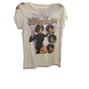 Recycled Karma White Whitney Houston Graphic Tee